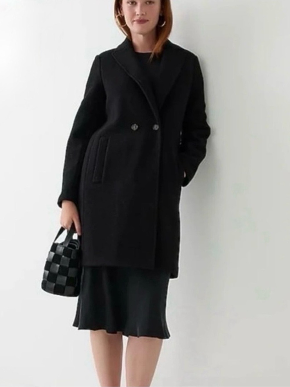 J.Crew Daphne Italian Boiled Wool Topcoat Black Size 4 - Picture 2 of 7